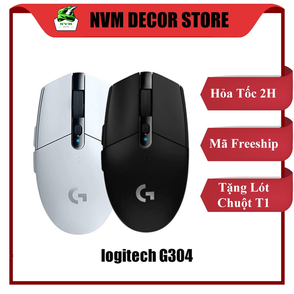 Chuột Vi Tính Gaming Không Dây Logitech G304 Lightspeed - Chuột Máy Tính Laptop Chơi Game Siêu Đỉnh (Tặng Kèm Lót Chuột)
