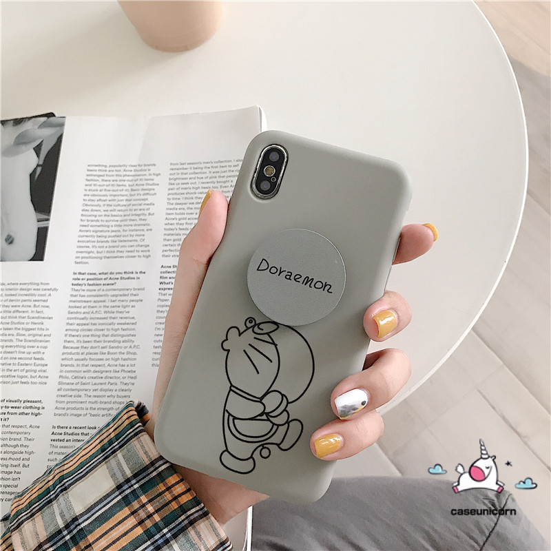 Ốp điện thoại dẻo TPU in hình Doraemon kèm giá đỡ cho iPhone 11 Pro Max iPhone 6 6s 7 8 Plus X XR XS MAX | BigBuy360 - bigbuy360.vn