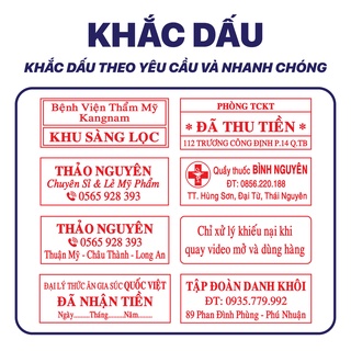 Khắc con dấu theo yêu cầu 3-4 dòng thương hiệu shiny s854, s224, con dấu tdstamp t414 chính hãng