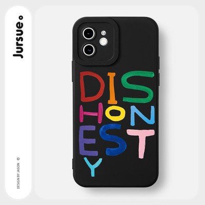 Ốp lưng JURSUE mềm chống sốc hình độc lạ đen Cho iPhone 17 16 15 14 13 12 11 Pro Max SE 2020 X XR XS ip 8 7 Plus Y2196