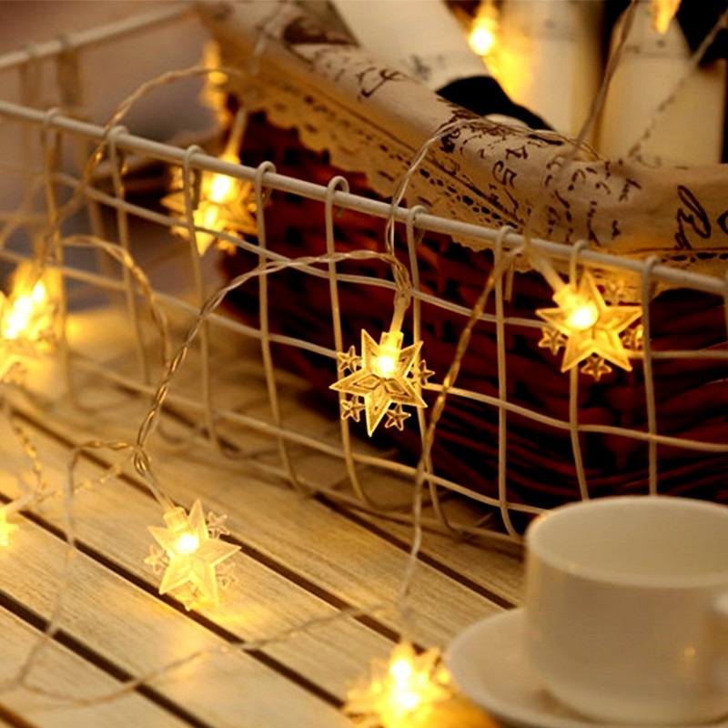 Dây đèn LED trang trí hình mặt trăng và ngôi sao 1.5/3m