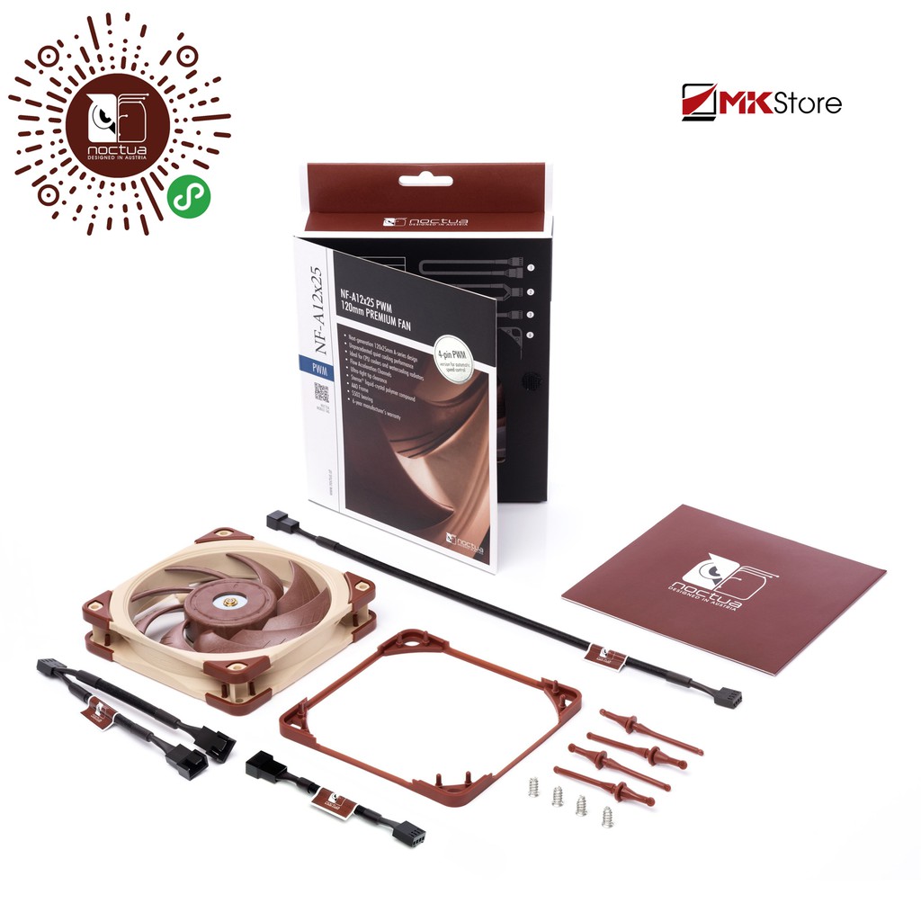 Quạt tản nhiệt Noctua NF-A12x25 PWM 120mm Premium Fan (Brown)