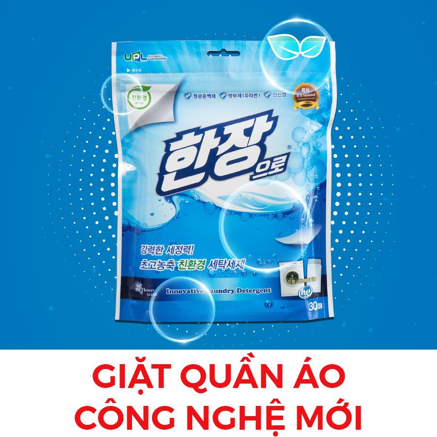 Giấy giặt quần áo nhập khẩu trực tiếp từ Hàn Quốc, giặt xả 2in1 đánh bay các vết bẩn và hơn hẳn các loại bột giặt thông