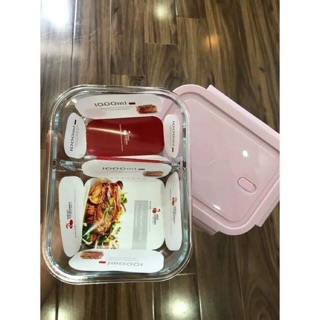 Bát thủy tinh 2 ngăn 1000ml