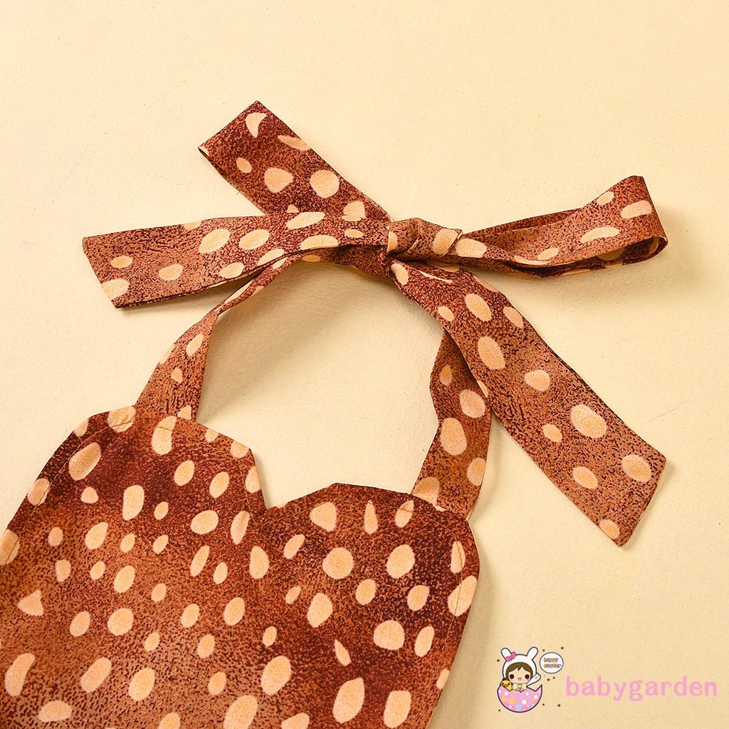 Set áo liền quần + băng đô hình gạc hươu hóa trang cho bé gái