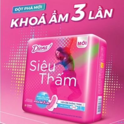 Băng Vệ Sinh DIANA Siêu Thấm Siêu mỏng cánh/ Dày cánh - Minpharmacy