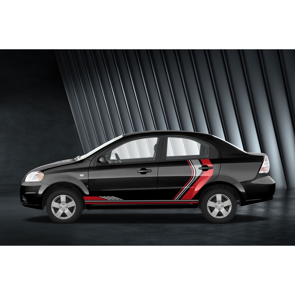 Tem sườn xe Aveo - Decal dán xe Aveo màu đen