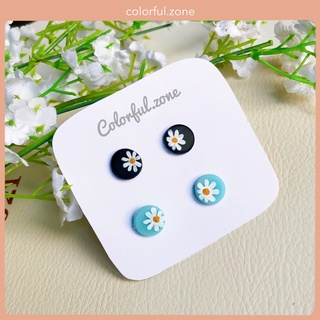 Set 2 đôi Khuyên tai / Bông tai nữ handmade đất sét Nhật - Daisy 2