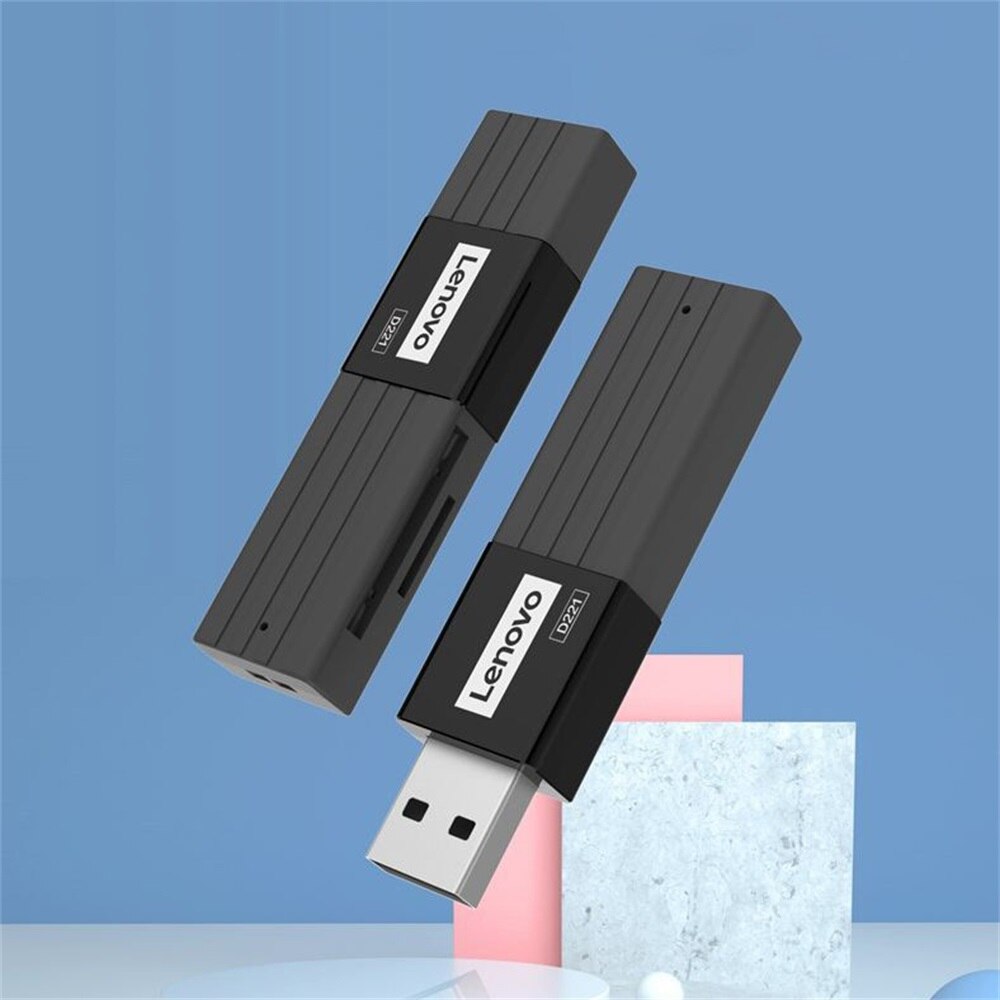 (Đang Bán) Bộ Thiết Bị Đọc Thẻ Nhớ Lenovo D221 Usb 2.0 2 Trong 1 Hỗ Trợ Thẻ Tf / Sd