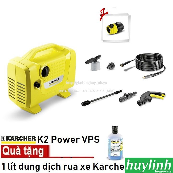 Freeship Máy xịt rửa xe Karcher K2 Power VPS - Tặng dung dịch rửa xe 1 lít [Thay thế Karcher K2 420 Aircon]