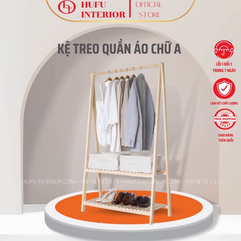 Kệ treo quần áo chữ A, giá treo đồ quần áo 2 tầng/ 1 tầng_HUFU INTERIOR