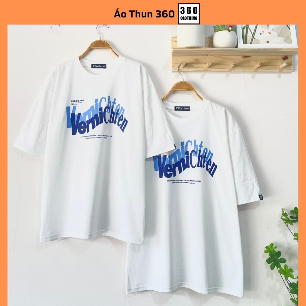 Áo phông form rộng nam nữ VerniChten 3 màu tay lỡ dáng oversize unisex phong cách ulzzang