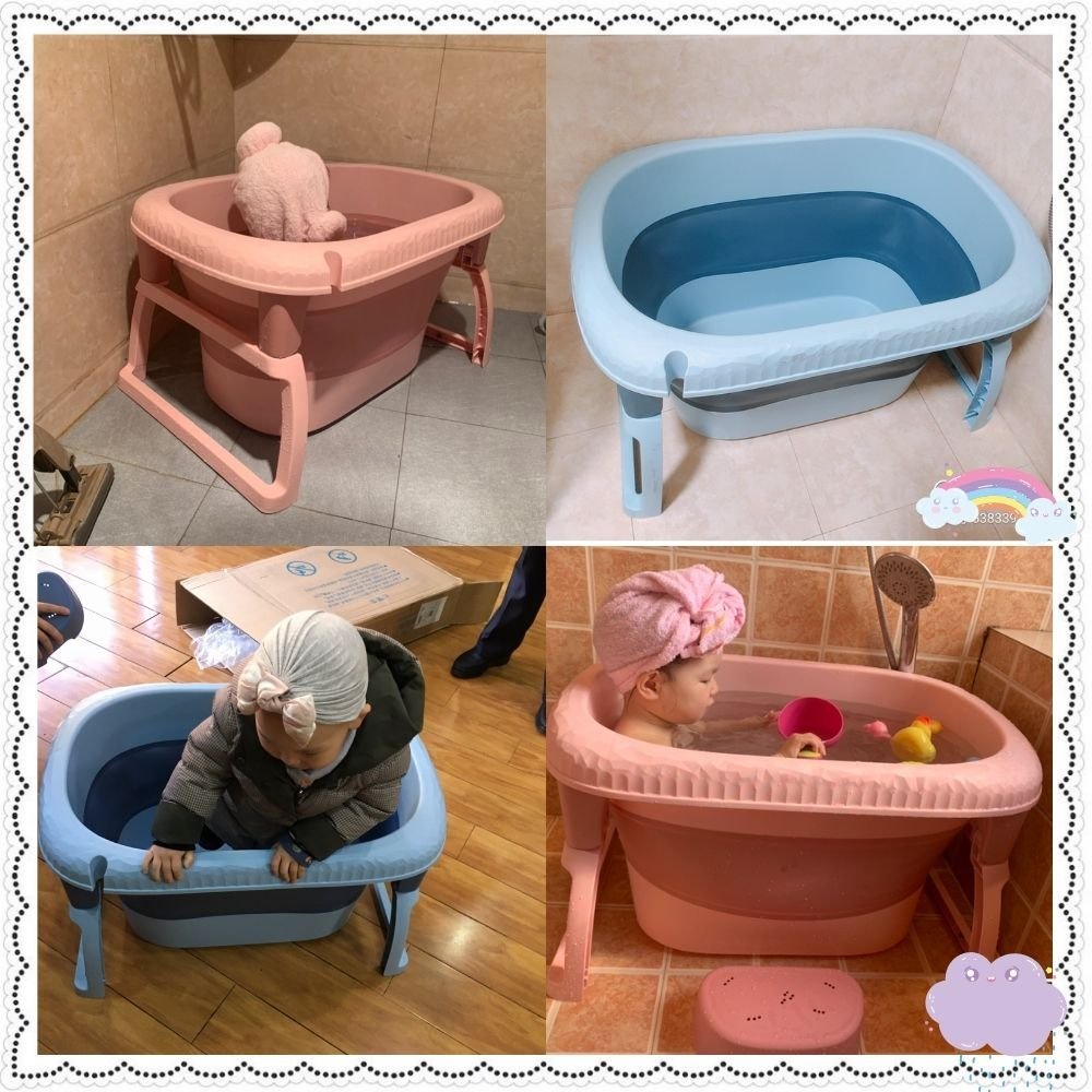 Bồn tắm thành cao silicon gấp gọn chống trơn trượt