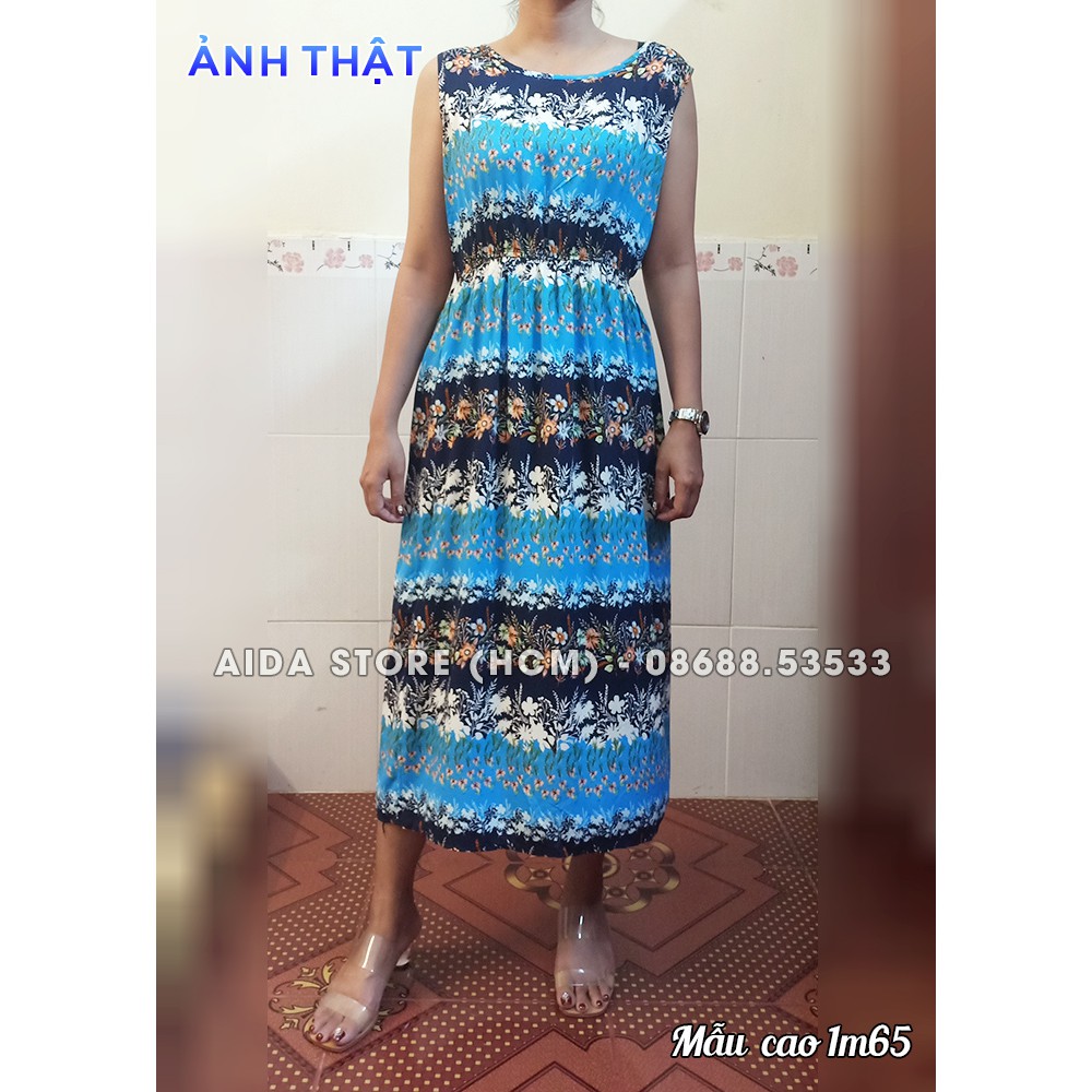 Váy đầm tone cotton maxi dài dạo chơi, đi biển - Mã 68