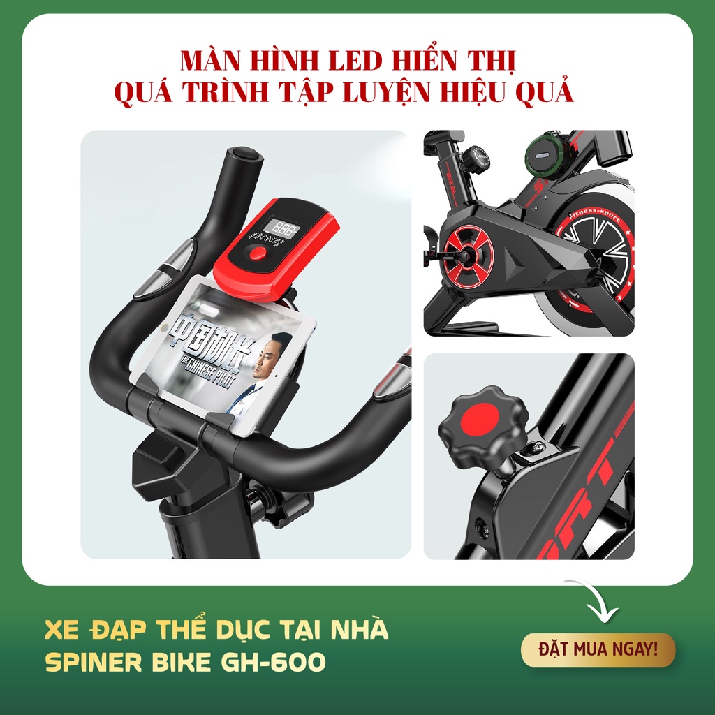 Xe đạp tập Gym JOBUR GH600 - Xe đạp tập thể dục, FITNESS tại nhà Hàng nhập khẩu chính hãng CAO CẤP - Thiết kế hiện đại