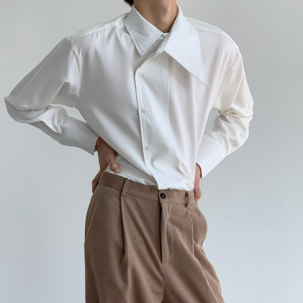 Áo sơ mi nam dài tay nổ màu Hàn Quốc thời trang đơn giản, hàng ngày cao cấp, rộng rãi, thịnh hành đô thị.sơ mi trắng nam dài tay