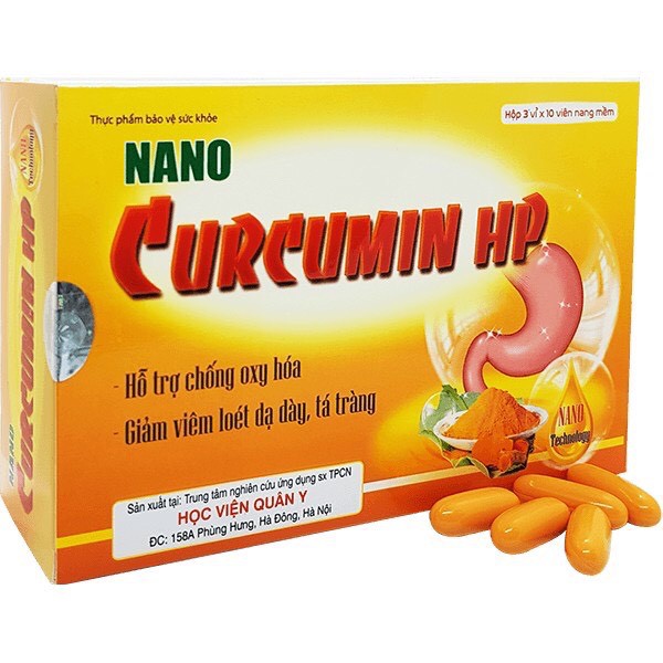 [ CHÍNH HÃNG ] Nano Curcumin Hp - Học Viện Quân Y- Ức Chế Vi Khuẩn HP