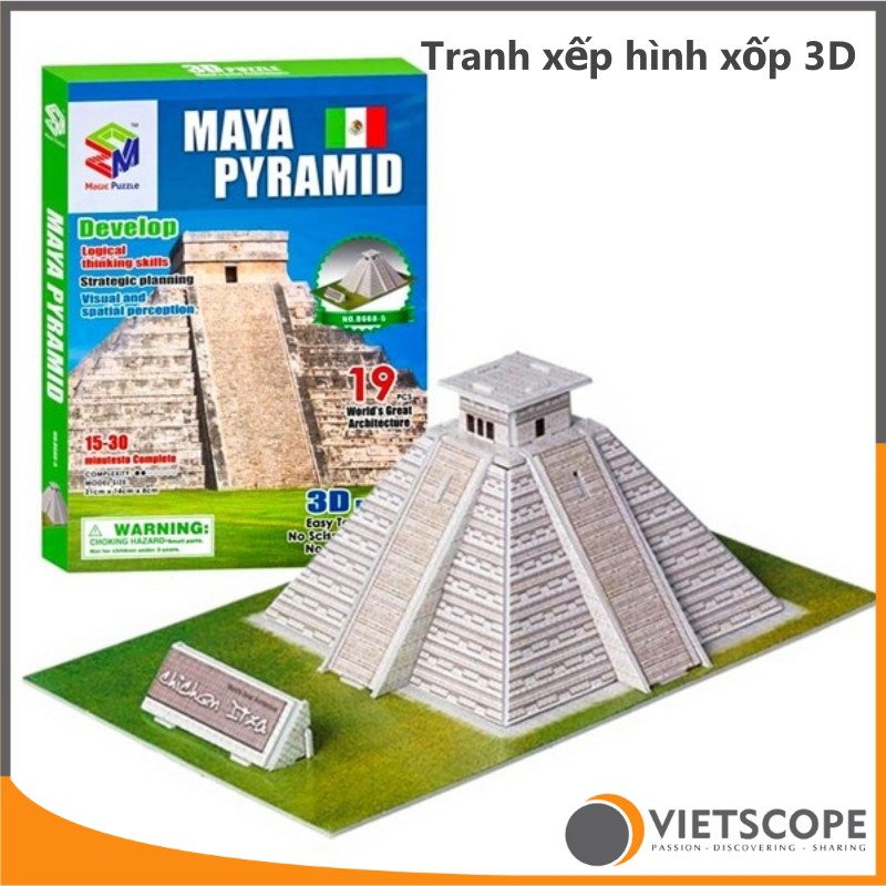 Bộ lắp ráp mô hình 3D Kim Tự Tháp Maya - MAYA PYRAMID - B668-5