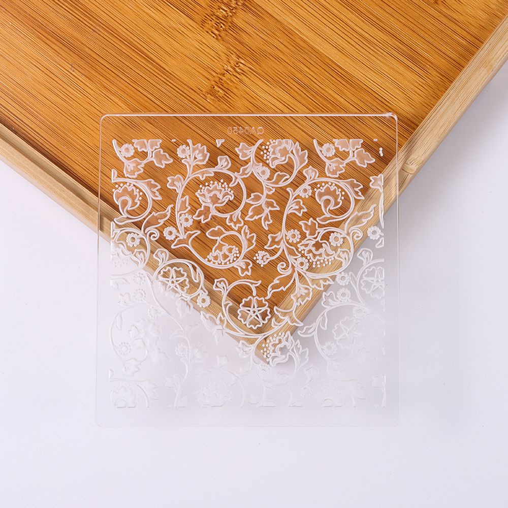 Khuôn làm bánh bằng acrylic dập nổi hình hoa lá độc đáo tiện dụng