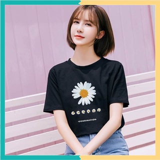 Áo thun nữ cổ tròn tay ngắn  in hình hoa cúc đẹp giá rẻ MIMA M87