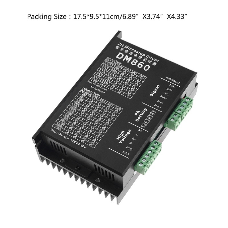 Bộ điều khiển động cơ bước không chổi than DM860 cho động cơ bước 57 86 Nema23 Nema34