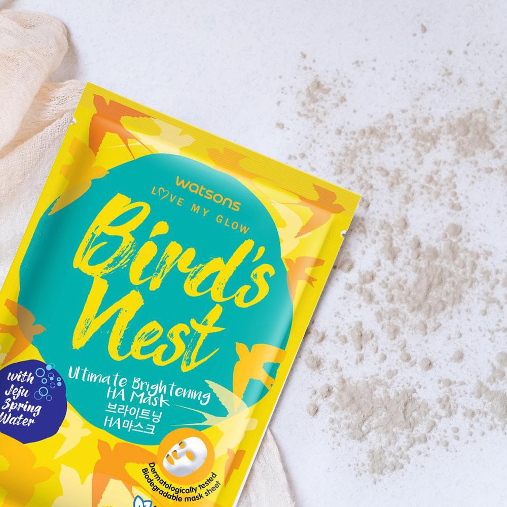 Mặt Nạ Watsons Bird's Nest Ultimate Brightening HA With Jeju Spring Water Làm Sáng Da 21ml