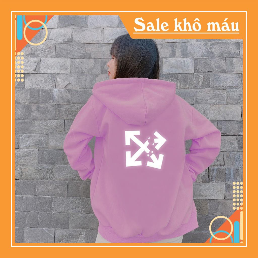 Unisex siêu đẹp Áo Khoác Nỉ Hoodie Phản Quang Off White PQ35KN