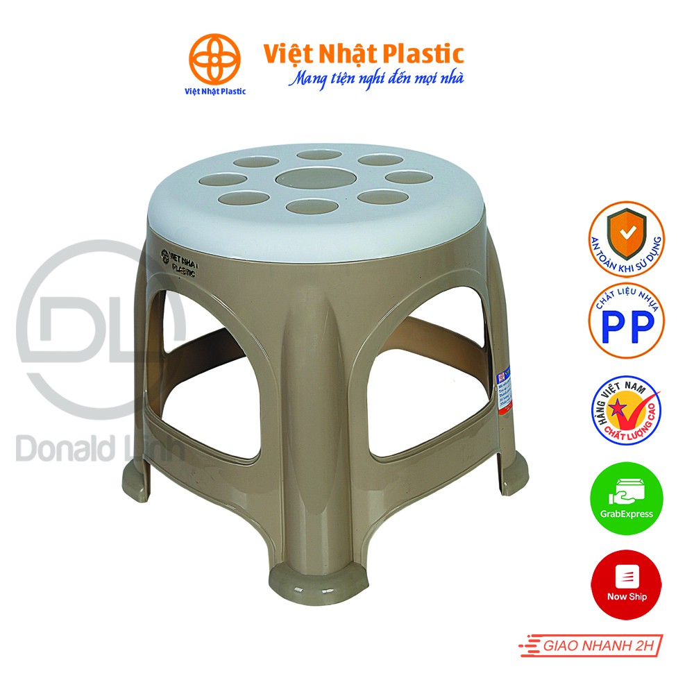 Ghế đẩu tròn hoa Việt Nhật Plastic 2065