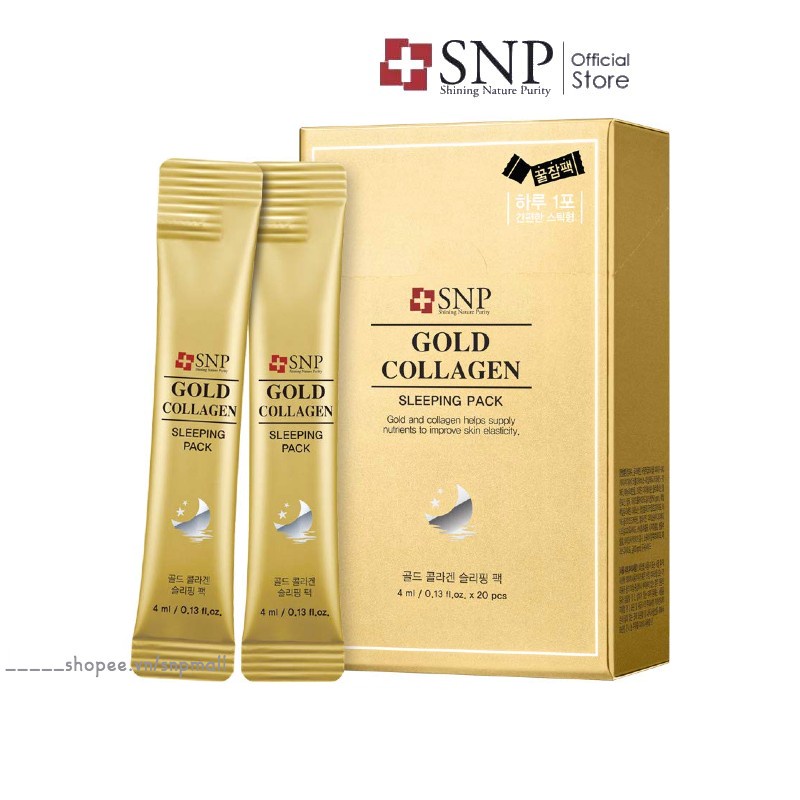 Mặt Nạ Ngủ SNP Gold Collagen Sleeping Pack 6 In 1 Dưỡng Ẩm Tái Tạo Da Tăng Cường Đàn Hồi Cho Da