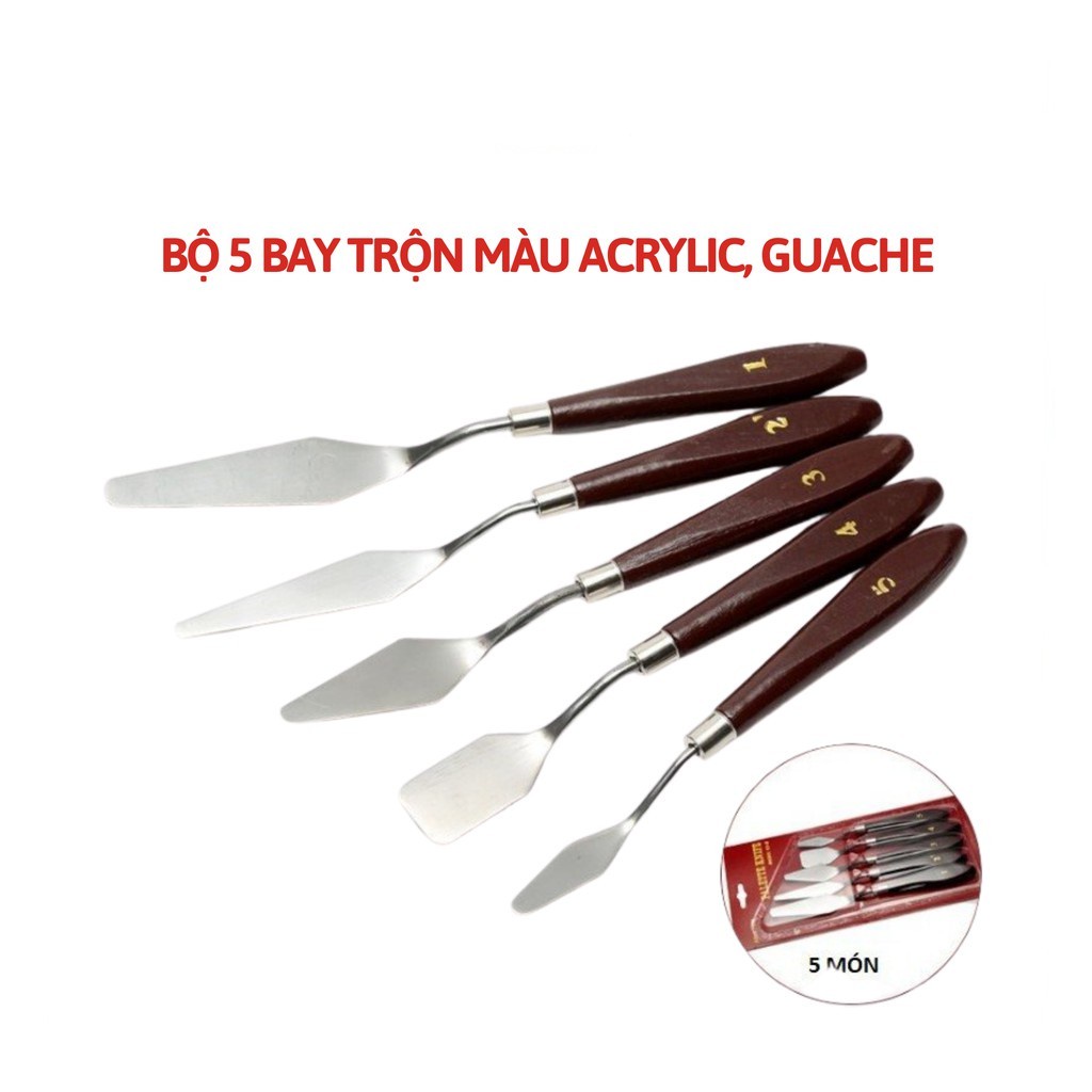 Set 5 Bay Trộn Màu Acrylic, Màu Nước Cao Cấp cho bé, học sinh, sinh viên