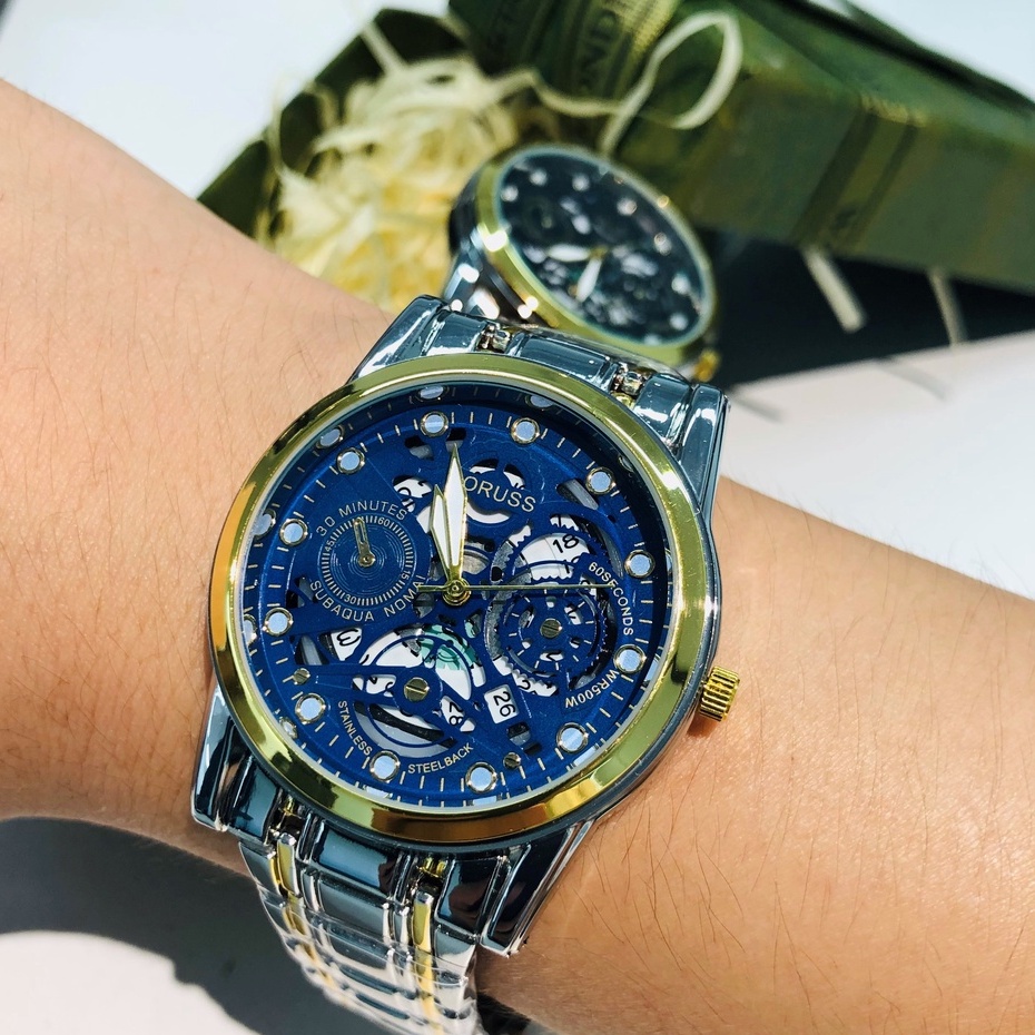 Đồng hồ nam cao cấp chính hãng thép không gỉ dây đeo kim loại vàng thể thao thời trang chống thấm nước giá đẹp