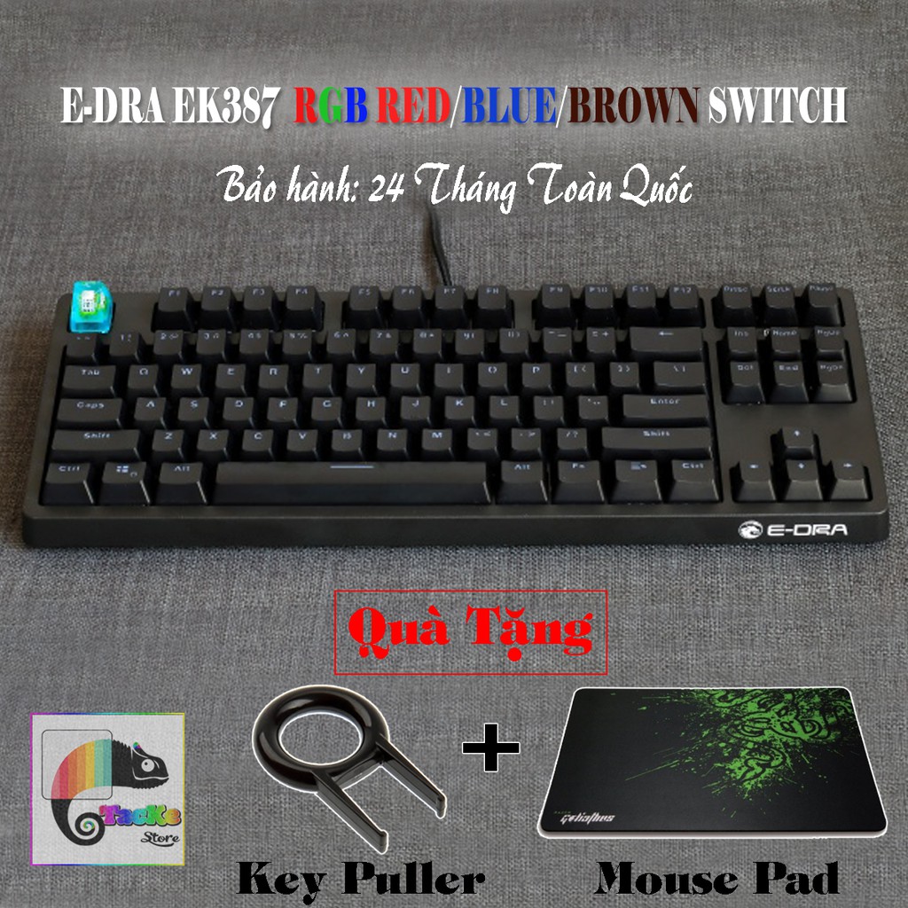 Bàn phím cơ E-Dra EK387 I Tặng KeyPuller + Mouse Pad I BH