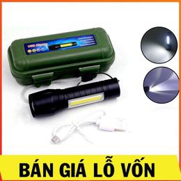 Đèn pin mini siêu sáng , chống nước khi đi mưa, 4 chế độ sáng, sử dụng sạc