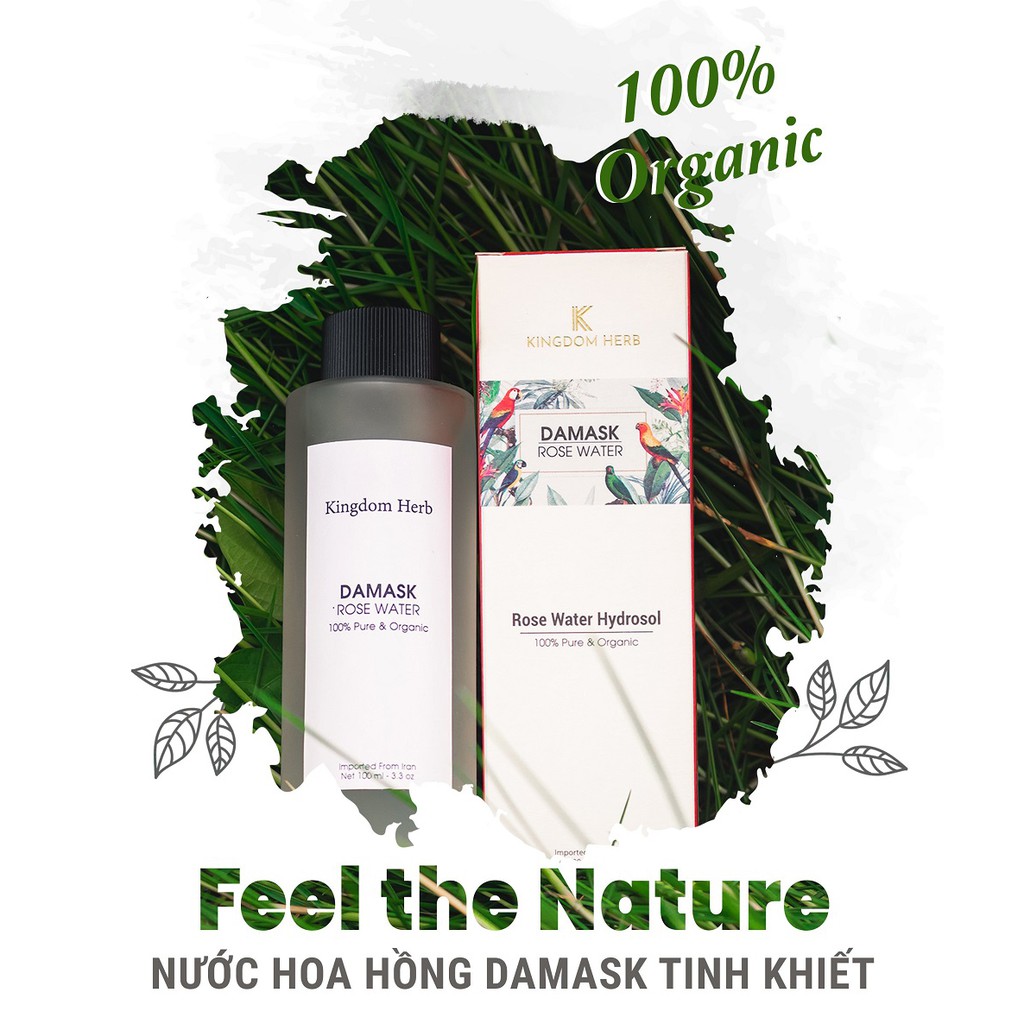 Nước hoa hồng se khít lỗ chân lông, không cồn, toner dưỡng da Kingdom - hộp 100ml