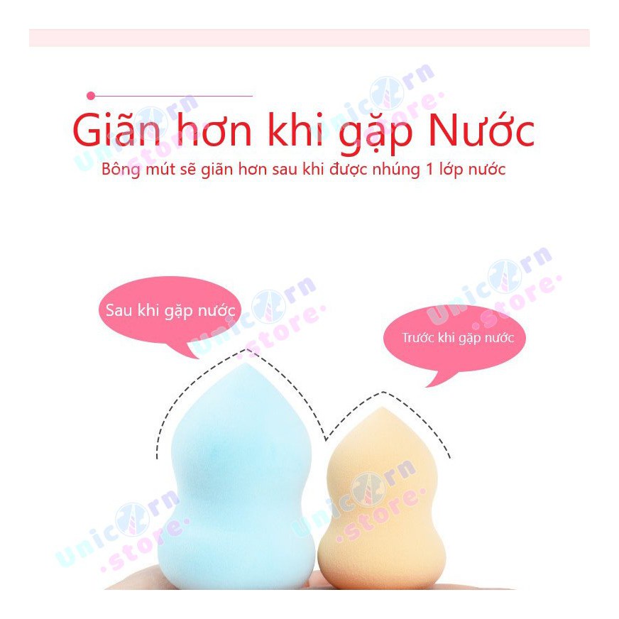 Bông Mút Trang Điểm Tán Kem Nền Hình Hồ Lô, Oval, Giọt Nước