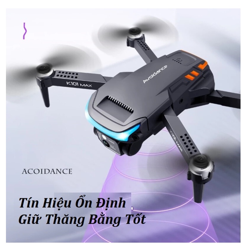 Flycam K101 Max Thế Hệ 2022, Cảm Biến Va Chạm, 2 Camera HD WIFI FPV, Tích Hợp Giữ Độ Cao, Chế Độ Không Đầu RC RTF Drone | BigBuy360 - bigbuy360.vn