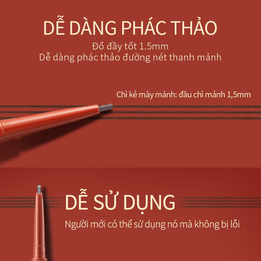 Bút chì kẻ lông mày CARSLAN x Dunhuang/ Minion chống thấm nước lâu trôi phiên bản giới hạn 0.1g