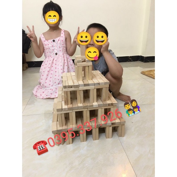 Combo 200 thanh gỗ Jenga#gỗ xếp trơn#gỗ rút#xếp hình