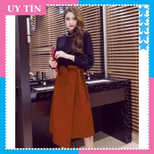 [ HÀNG CAO CẤP ] CHÂN VÁY TÀ LỆCH THẮT NƠ | BigBuy360 - bigbuy360.vn