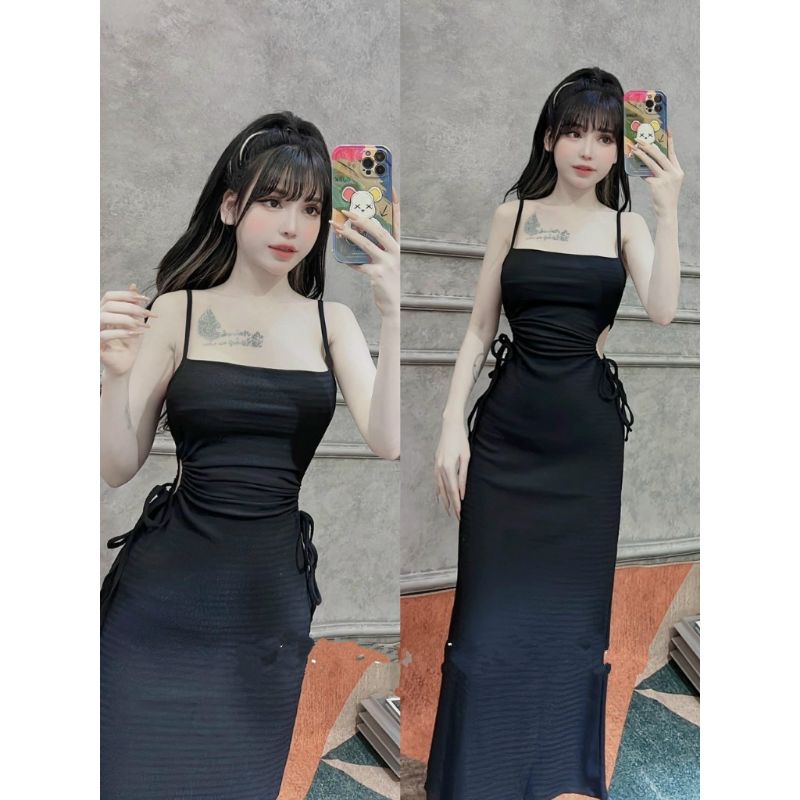 Đầm Body 2s Khoét Rút Eo Form Dài Siêu Tôn Dáng