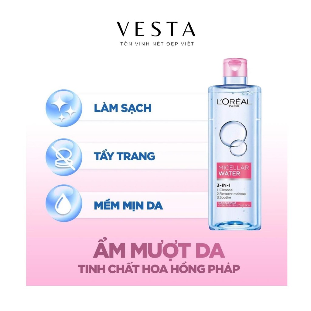 Nước Tẩy Trang Loreal - Tẩy Trang L'oreal Micellar Water 400ml Skincare Dưỡng Da