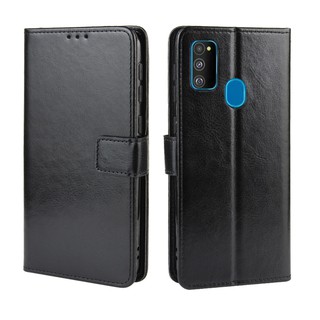 Bao da điện thoại bằng da PU dạng ví nắp lật cho Samsung Galaxy M21