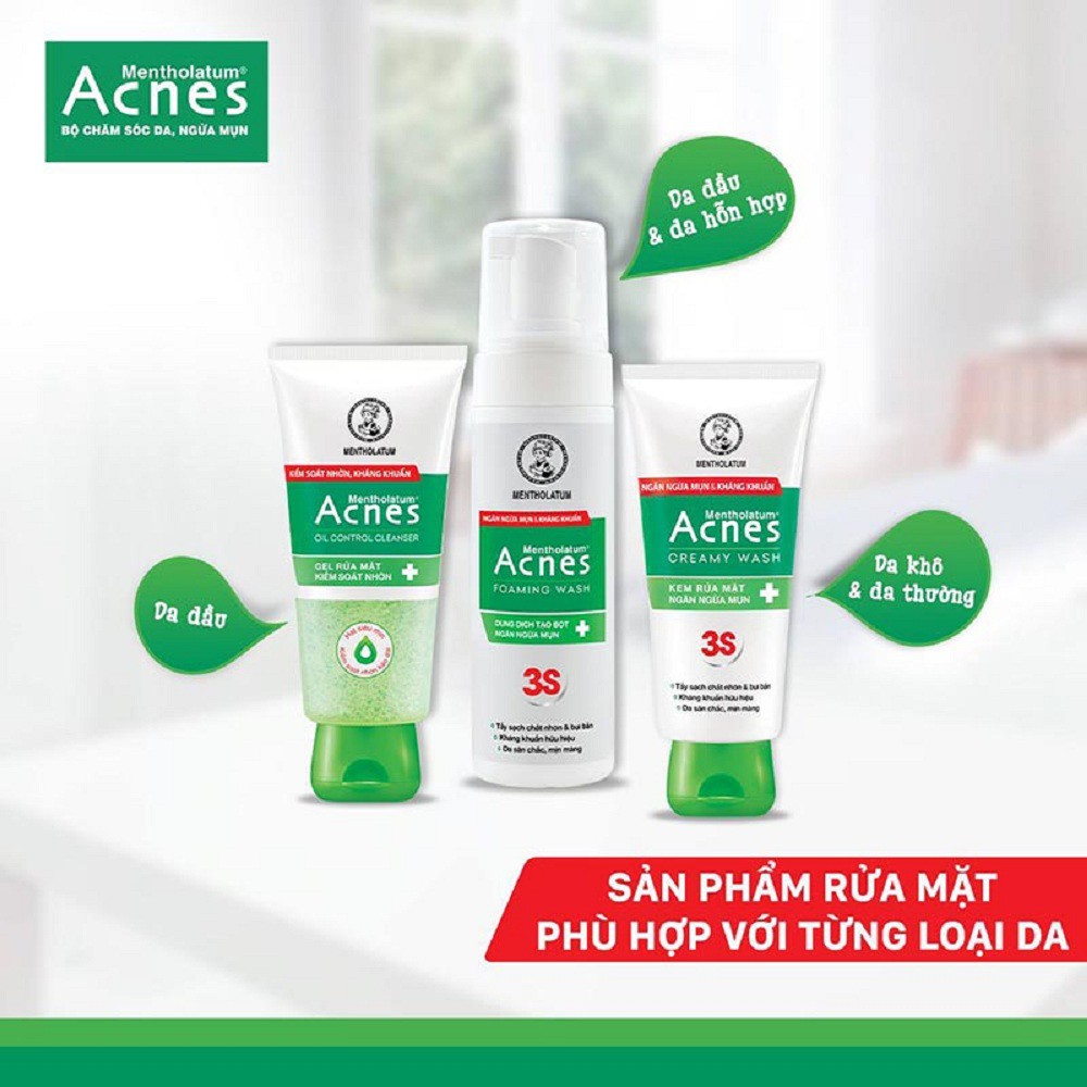 Kem Rửa Mặt Acnes 100g Giúp Ngừa Mụn Creamy Wash
