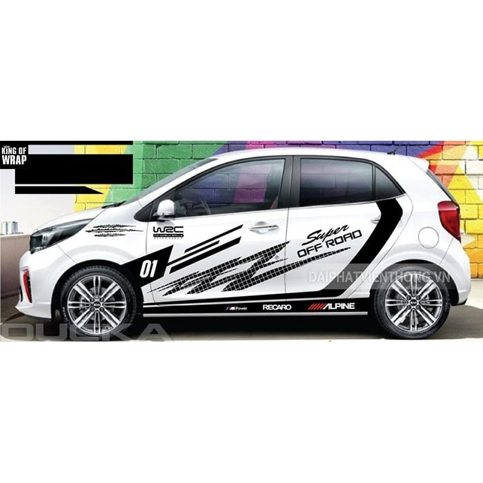 Decal tem sườn xe KIA morning - Decal cao cấp chính hãng 3 lớp
