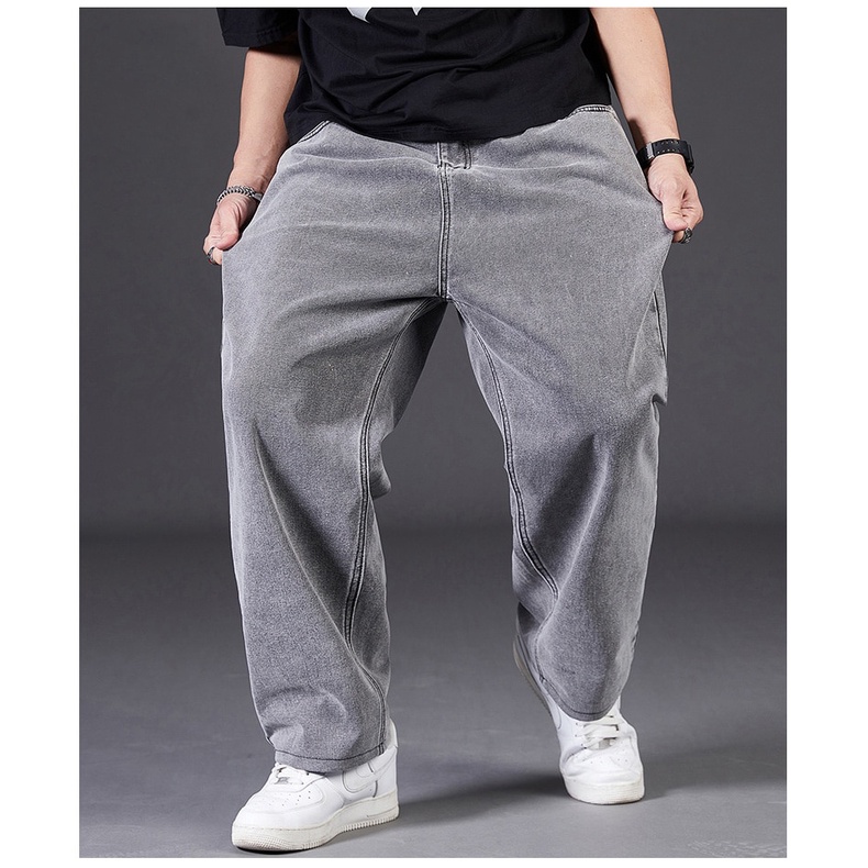 Quần Jean Denim Ống Rộng Thời Trang Đường Phố Hợp Xu Hướng Cho Nam