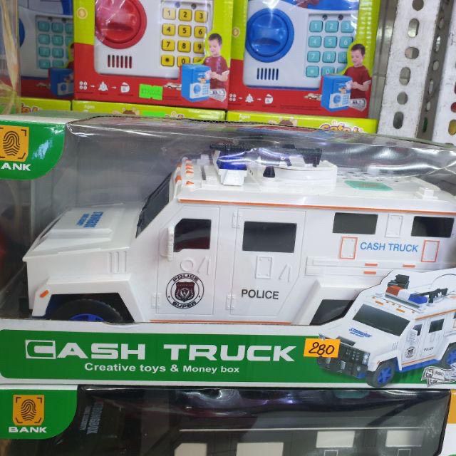 Két sắt mô hình xe cảnh sát tiết kiệm cho bé