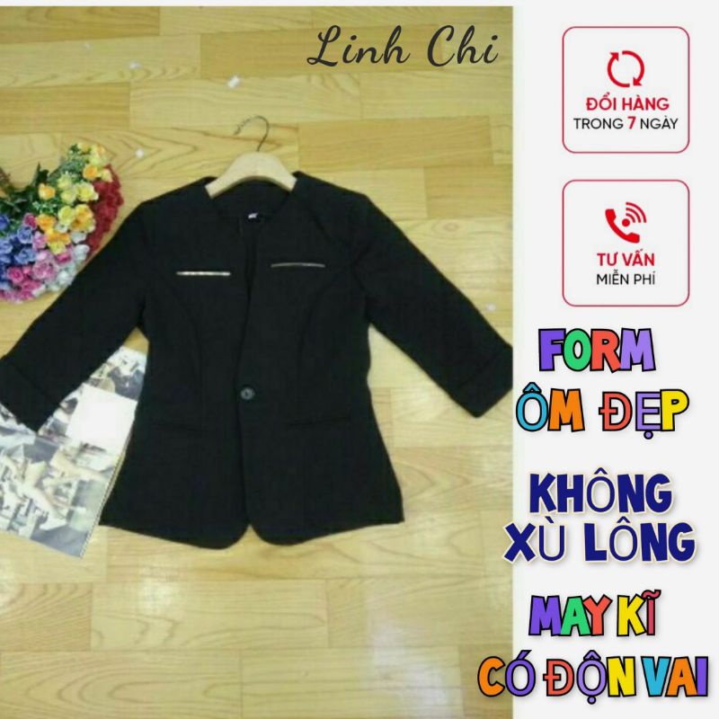 Vest công sở nữ cao cấp tay lỡ Linh Chi AV02