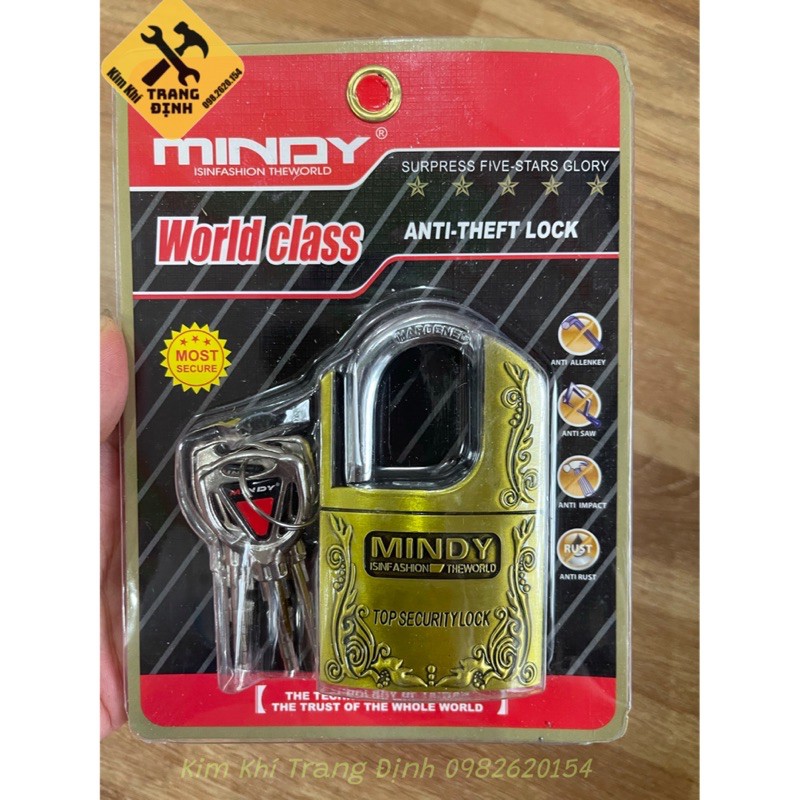 Ổ khoá Mindy chống cắt đồng 50mm Chính Hãng