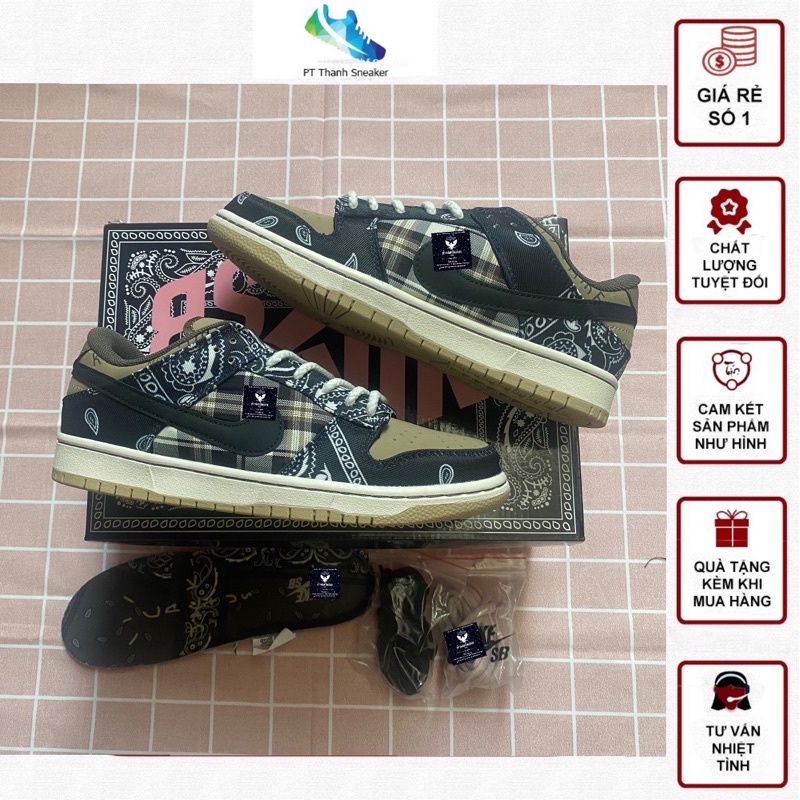 (Ảnh thật + Fullboxbill) Giày SB Travis Scott x SB Dunk low QS Cactus Jack cao cấp