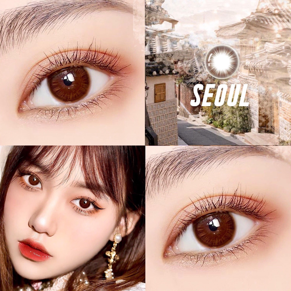 KÍNH ÁP TRÒNG MÀU NÂU TỰ NHIÊN - SEOUL - LENS SILICONE THƯƠNG HIỆU ANGEL EYES CÓ ĐỘ CẬN TỪ 0 ĐÊN 8 ÁP TRÒNG
